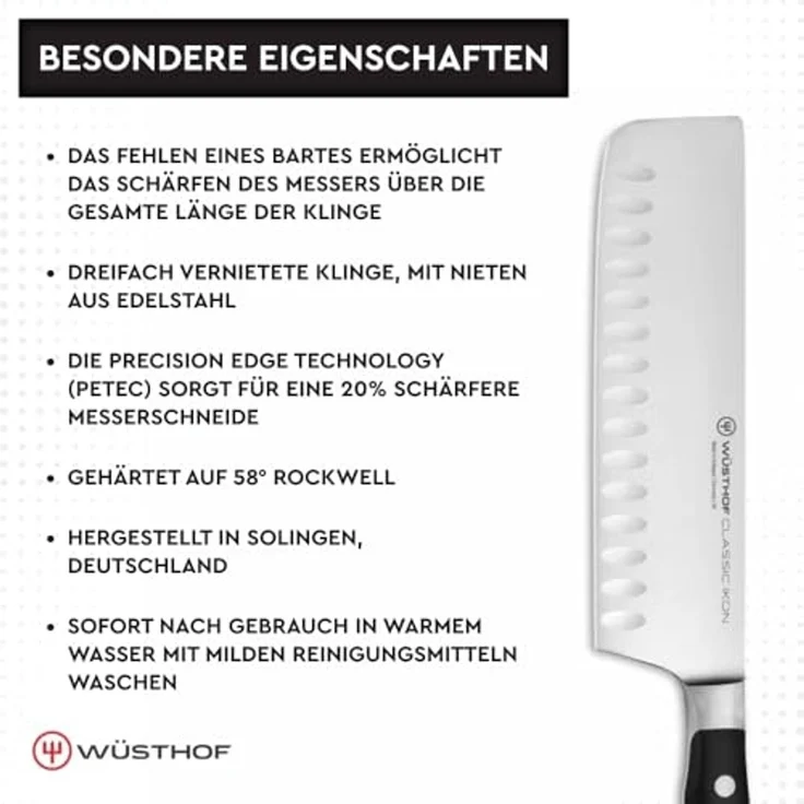 Wüsthof Classic Ikon Nakiri 17 cm | mit Kullenschliff – Bild 5