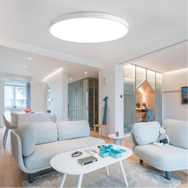 JDONG LED Deckenleuchte 36W Rund Flach Rosa/Grau/Blau Deckenlampe Durchmesser 40cm, 3000LM Kinderzimmerlamp, 3000K Warmweiß Modern Schlicht Lampe Dünn, für Schlafzimmer Flur Küche Wohnzimmer Balkon Keller – Bild 5
