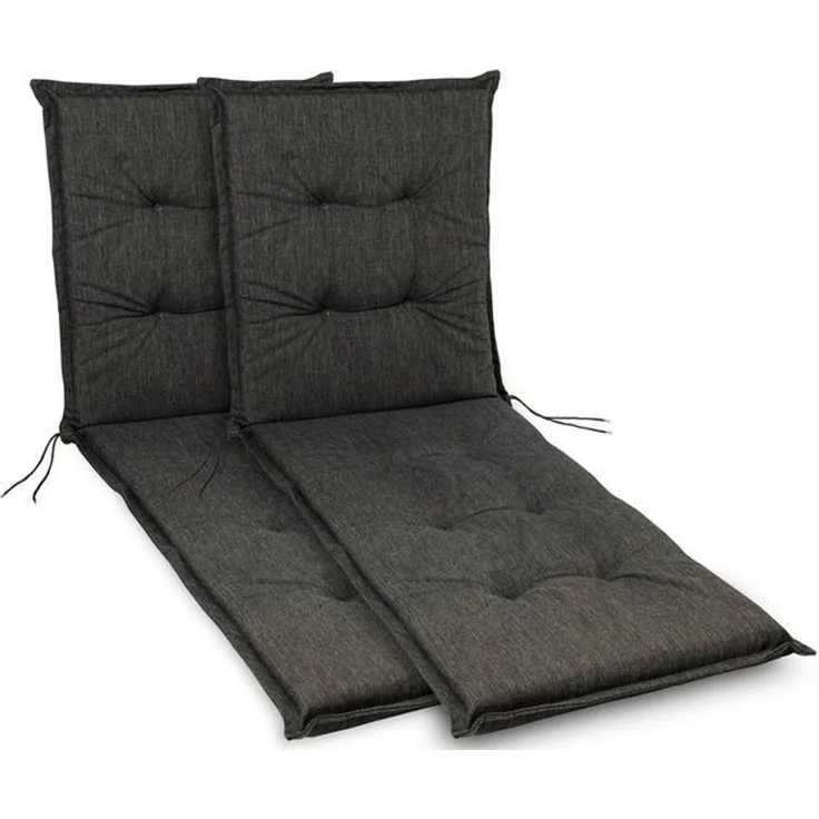 sunnypillow Liegenauflage Polsterauflagen für Gartenliege 190 x 60 x 9cm, 2 Stück Anthrazit UV-Lichtecht – Bild 4
