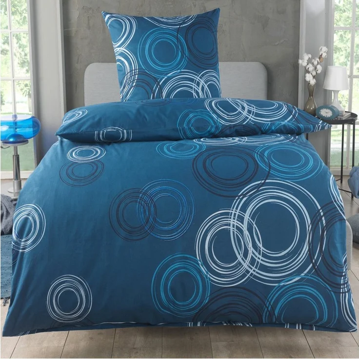 Malika Bettwäsche 155x220 + 80x80 cm atmungsaktiver Baummwoll Renforce Bettbezug, Renforce Baumwolle, 2 teilig, Für Allergiker geeignet, pflegeleicht, angenehm weicher Stoff – Bild 1