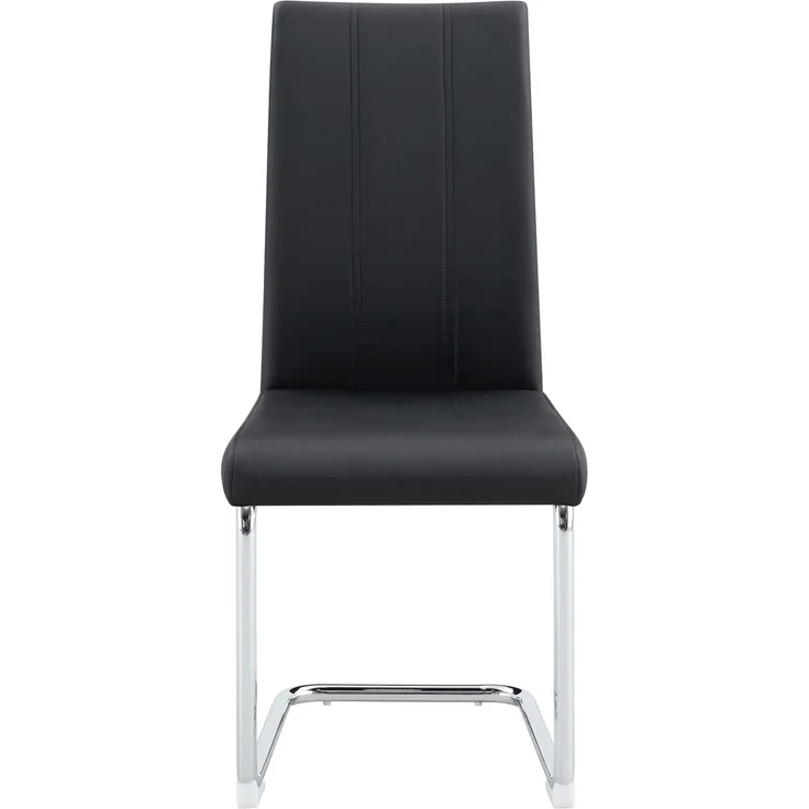 Esszimmerstuhl aus PU-Leder mit Metallgestell, 54,5x43x99 cm, schwarz – Bild 10