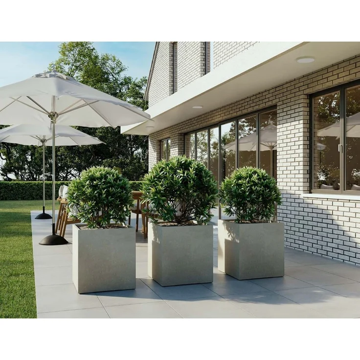 Roccastone würfelförmiger Betonpflanzkübel 40 x 44 cm anthrazit – Bild 2