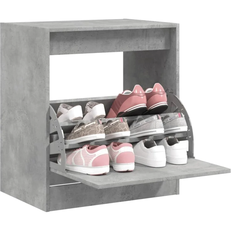 vidaXL Schuhschrank Betongrau 60x42x69 cm Holzwerkstoff 839983 – Bild 1