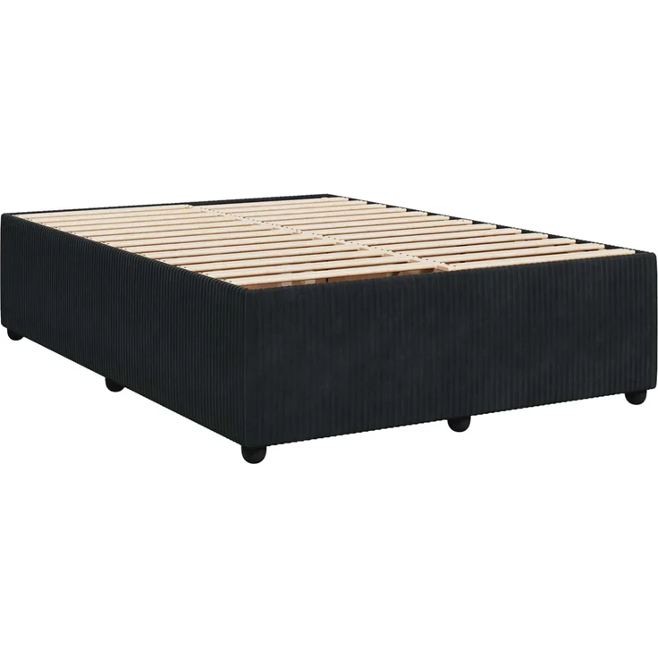 vidaXL Boxspringbett mit Matratze Schwarz 140 x 200 cm Samt 3451693 – Bild 5