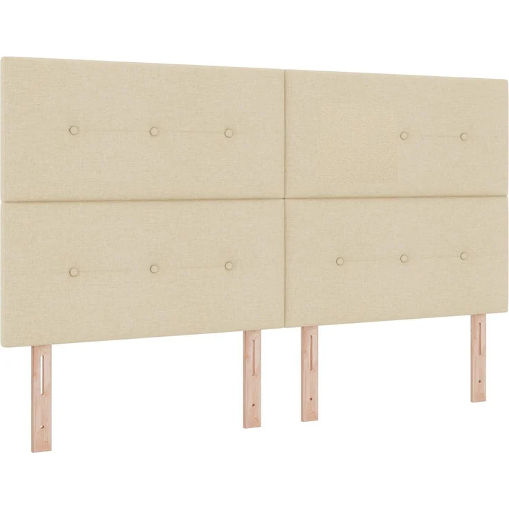 vidaXL Boxspringbett mit Matratze Creme 180 x 200 cm Stoff 3454457 – Bild 4