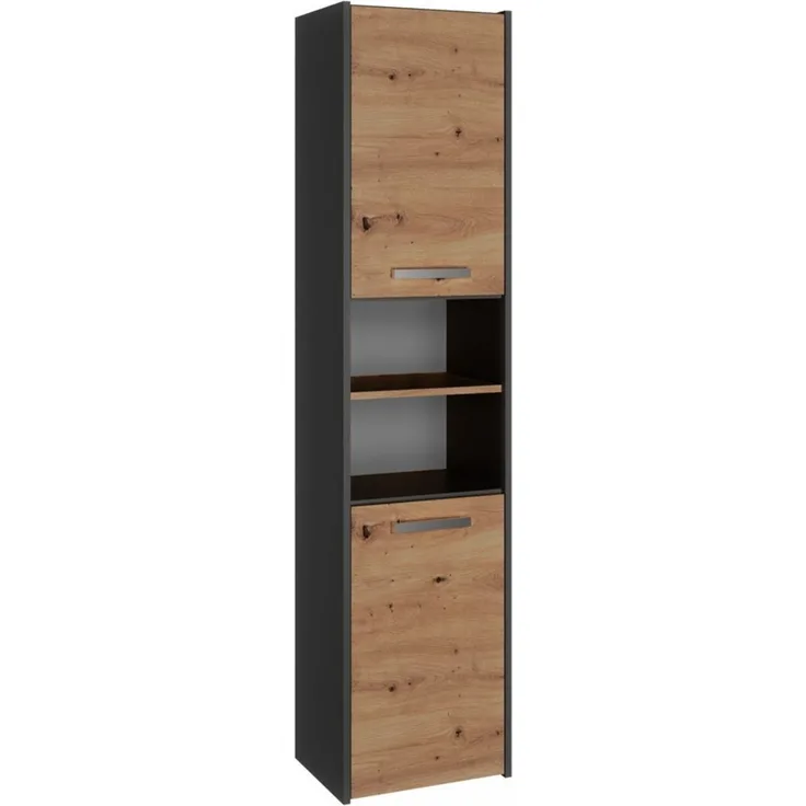 ibonto HOCHSCHRANK ANTHRAZIT – ARTISAN-EICHE 30x40x170cm (H 170 x T 30 x B 40 cm)