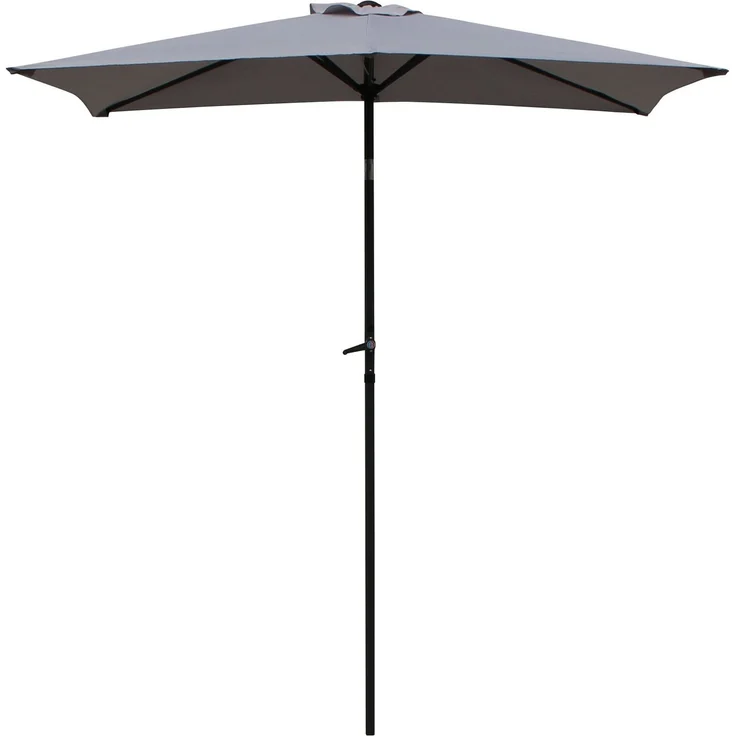 Gardissimo NEW SUNNY Sonnenschirm 210x140cm Gartenschirm Kurbelschirm hellgrau – Bild 1