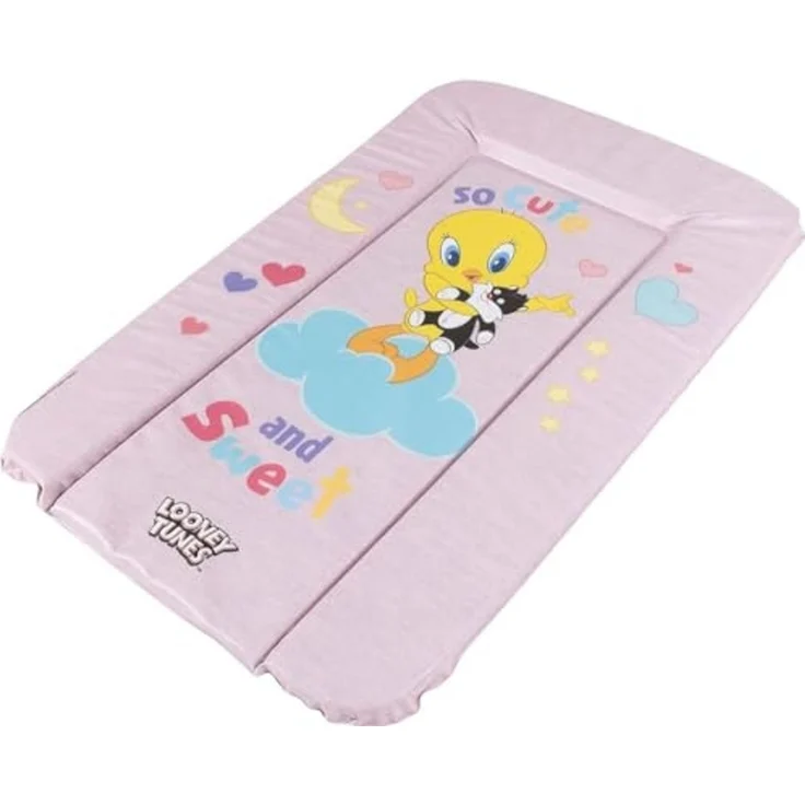 Tataway Warner Bros Looney Tunes Wickeltisch, Matratze, weicher Wickeltisch für Jungen und Mädchen mit Titti- und Silvestro-Grafiken, Maße 73 x 48,5 x 3 cm – Bild 3