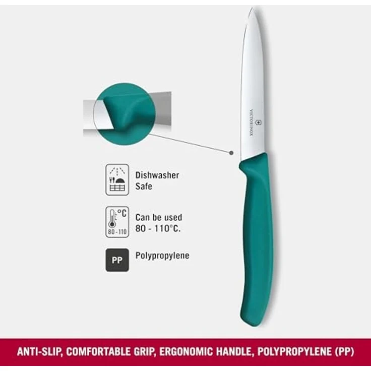 Victorinox Swiss Classic, Gemüsemesser, 10cm, Gerade, Mittelspitz, Grün – Bild 3