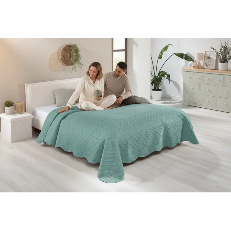 Delindo Lifestyle Tagesdecke Rocco, 3D Steppmuster Struktur, elegant, Bettüberwurf in 220x240 cm – Bild 3
