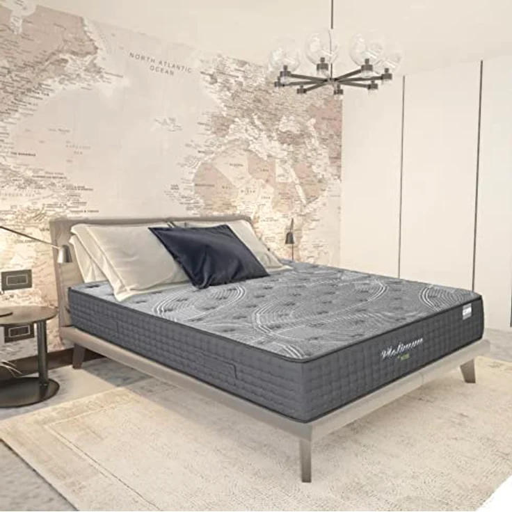 Matnature | Platinum | Extra Komfort-Matratze Pro Multiruhe | Taschenfederkern und viskoelastisch | Höhe 30 cm | atmungsaktiv, rutschfest und milbendicht (200x200 cm), Grau – Bild 3