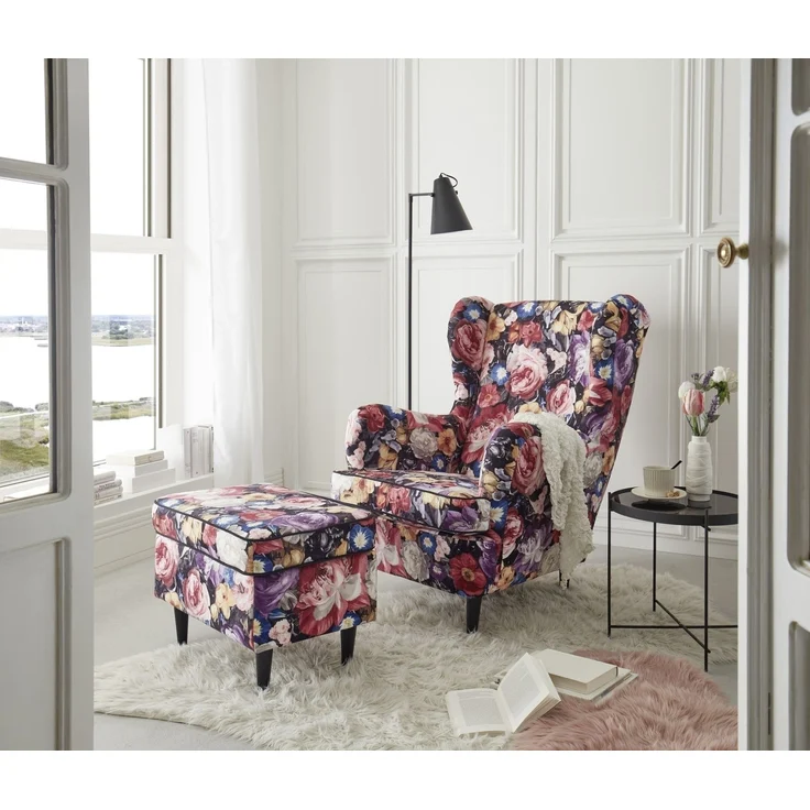 Fußhocker >LAUREL< in Flower; rose - 63x43x42 (BxHxT) – Bild 3