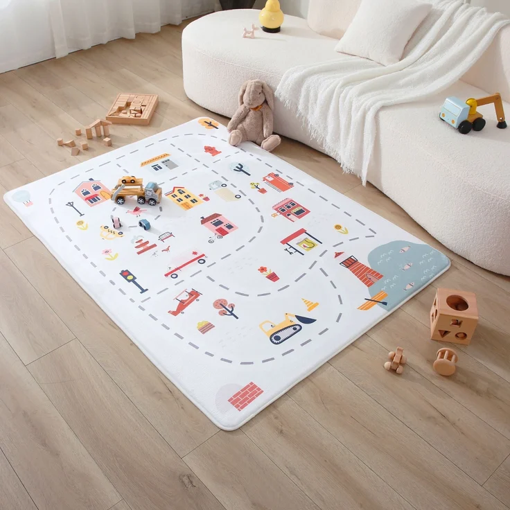 Hakuna Matte Wolkenweicher Kinderteppich | Stadt 160x120x1,5cm – Bild 2