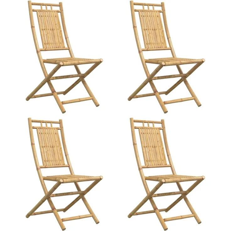 vidaXL Gartenstühle 4 Stk. Klappbar 46x66x99 cm Bambus 3278511 – Bild 3