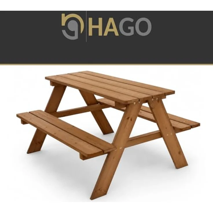 HAGO Garten-Kindersitzgruppe, Sitzset aus Tannenholz, robust und sicher mit abgerundeten Kanten, 1-tlg. – Bild 6