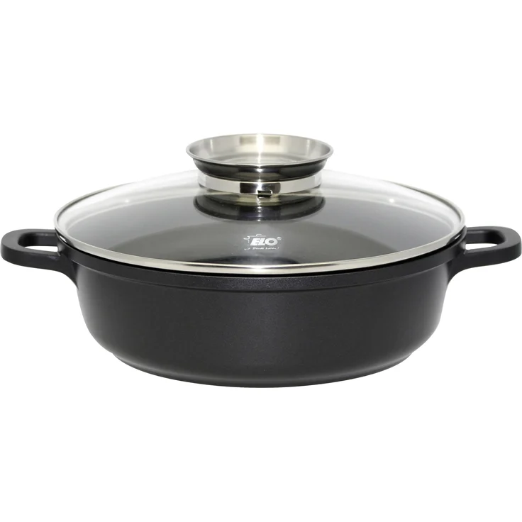 Elo Servierpfanne ALUCAST, Ø 28 cm, Schwarz, mit Glasdeckel, Aluminiumguss – Bild 1