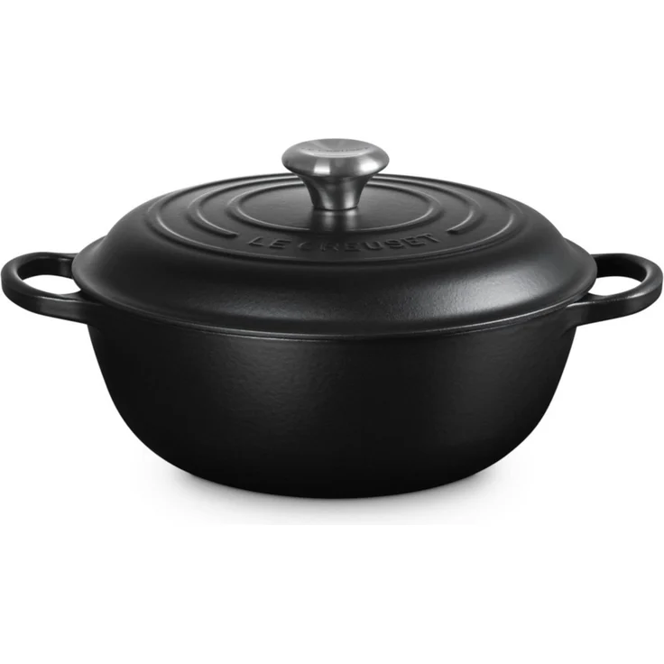 Le Creuset Stew Pot Rund Signature 26 cm Schwarz - Schwarz - 26 cm – Bild 5