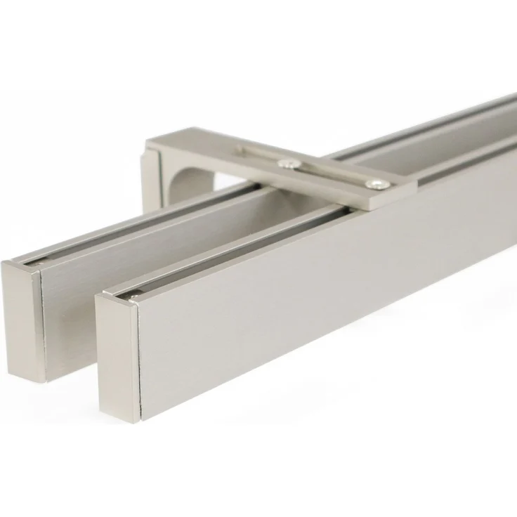 Deco-Raum® Gardinenschiene Innenlauf Loft | Größe: 80cm | Material: Aluminium | Farbe: Edelstahl-optik – Bild 1