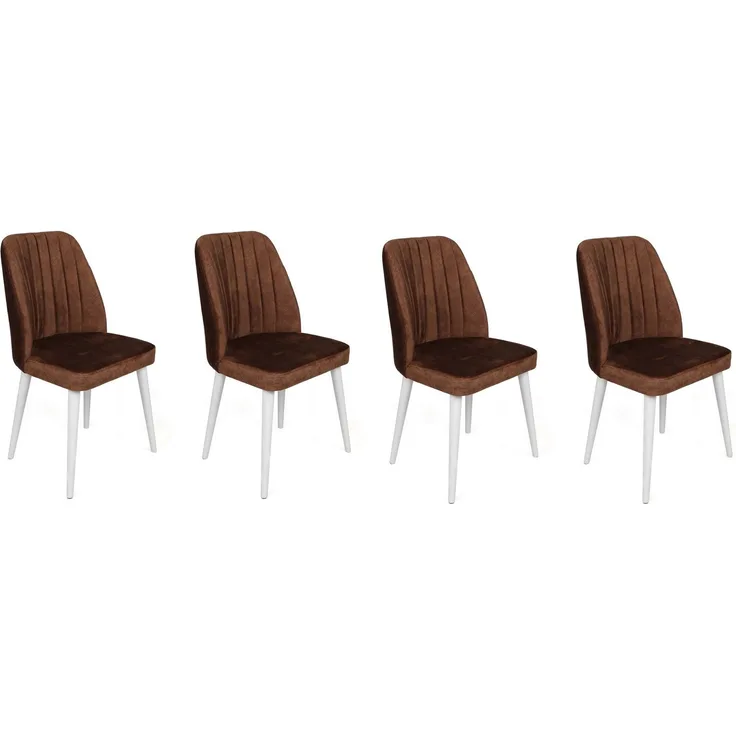 Skye Decor 'Alfa-496 V4' Stuhlset (4-teilig), Braun / Weiß, 50 x 90 x 49 cm