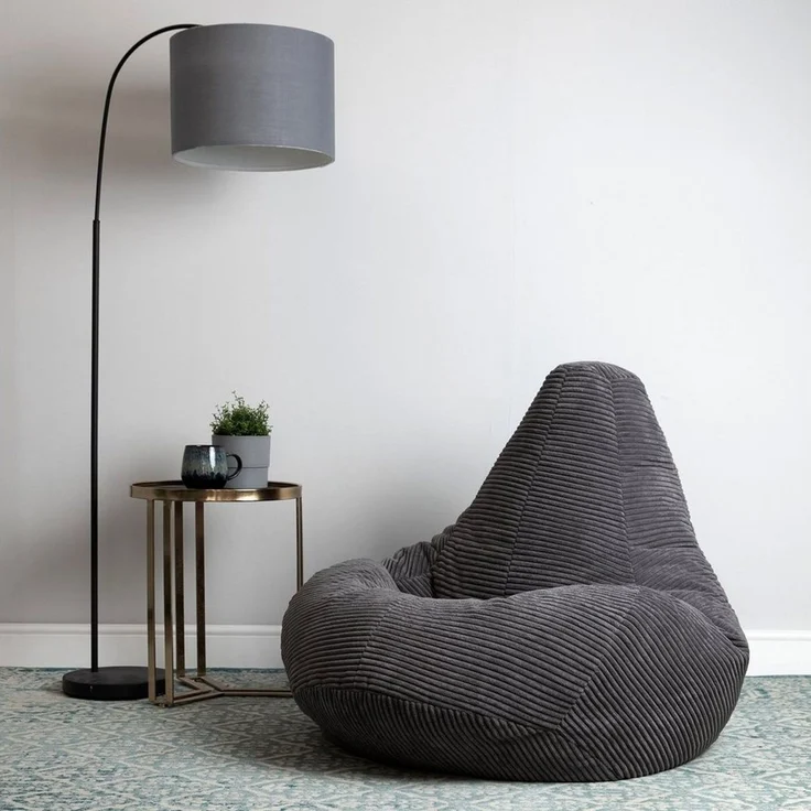 icon 'Dalton' Sitzsack Sessel, mit Liege aus Cord, 80 x 82 x 70 cm – Bild 2