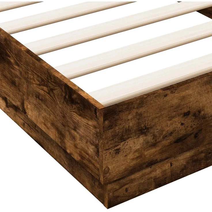 vidaXL Bodenbettgestell Geräucherte Eiche 80 x 200 cm Holzwerkstoff 8009069 – Bild 6