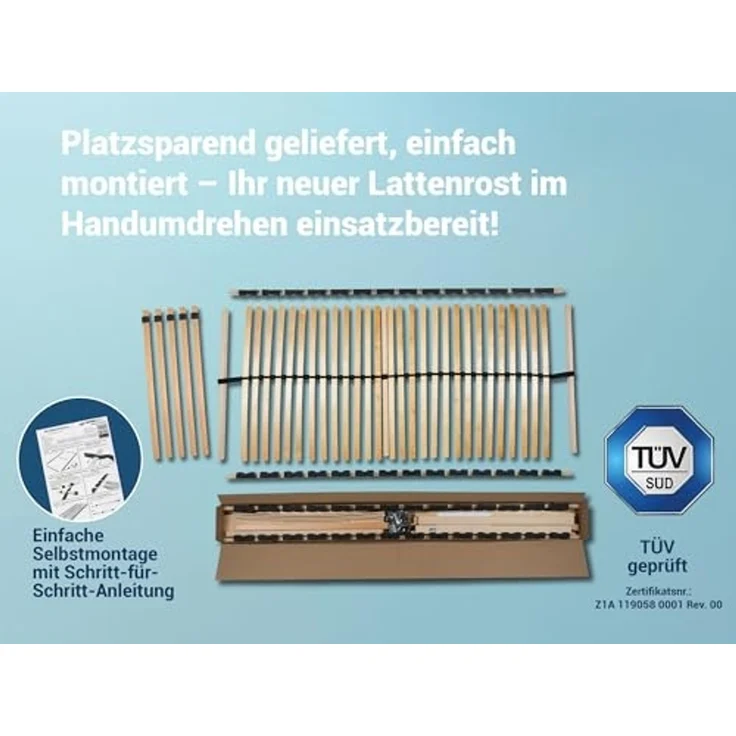 Matratzenset Betten-ABC KSP-500, 90 x 220 cm, H3 + Lattenrost Max 1 NV MZV – Bild 5