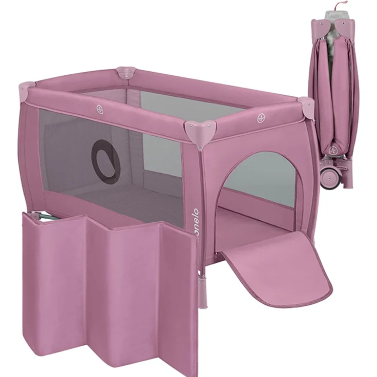 Lionelo Stefi Plus Reisebett bis 15 kg Babybett Kinderreisebett mit Matratze Seitlicher Eingang mit Reißverschluss Hochwertige Schaumstoffmatratze