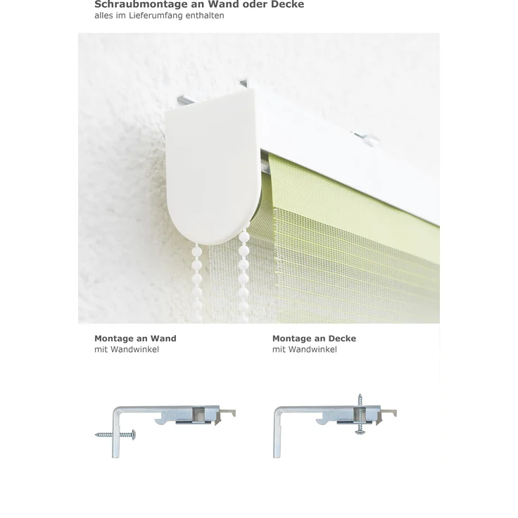 Lysel Outlet Doppelrollo Solid mit Miniblende in Olivgrün, in der Größe (BxH) 120cm x 180cm – Bild 3