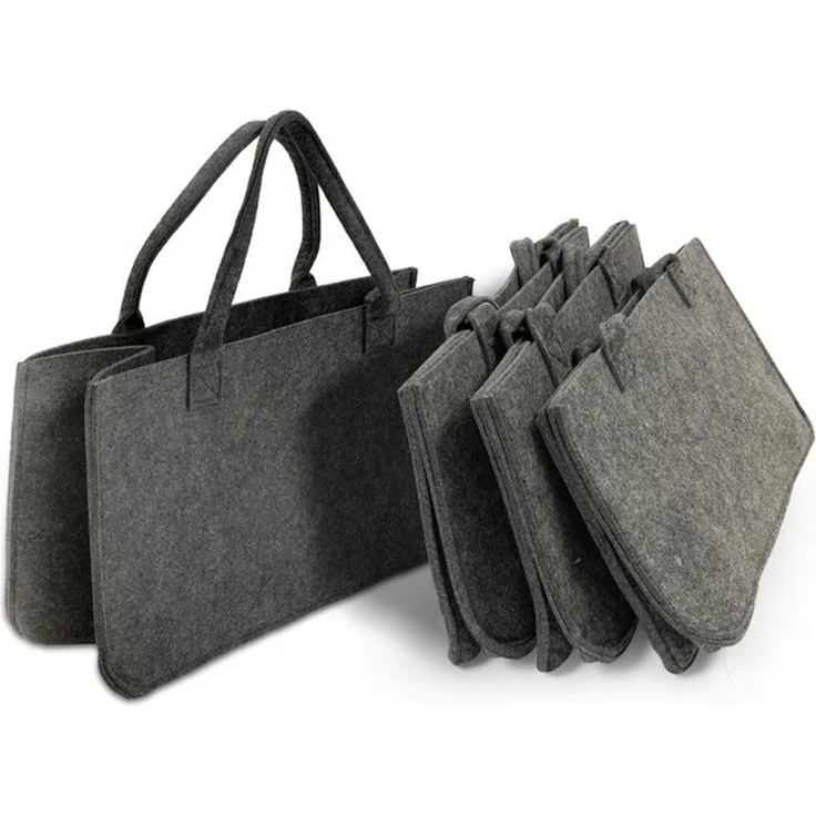 Karat Allzweckkorb Conny, Filztasche, Einkaufstasche, Kaminholztasche, Faltbar, 4er Set – Bild 4