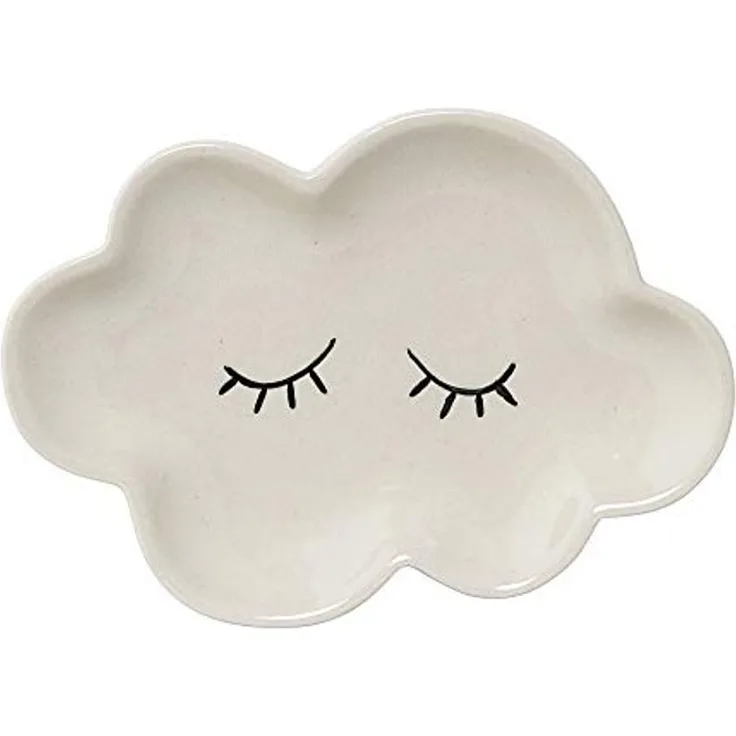 Bloomingville Teller Wolke Smilla 11x15 cm Keramik Kinder Kinderteller Weiß Dänisches Design