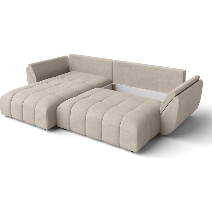 AX LIVING L Form hellbraune Ecksofa Verciani Schlaffunktion Bettkasten – Bild 8