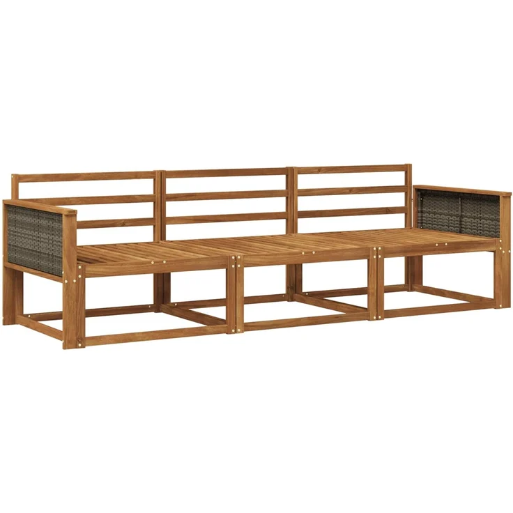 vidaXL Outdoor-Sofagarnitur 3 stk. 3-Sitzer Natur Massivholz Akazie 3382297 – Bild 2