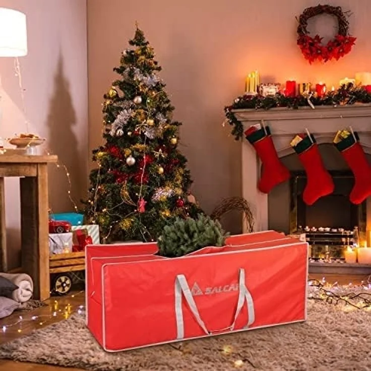 Salcar Aufbewahrungstasche für Weihnachtsbaum Künstlich − für zerlegbare Bäume bis zu 270 cm, 150 x 50 x 60 cm extra große Aufbewahrungstasche – Bild 2