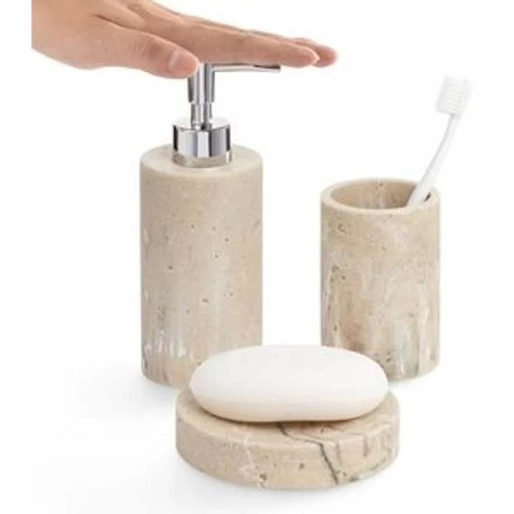 Navaris Badaccessoire-Set Badezimmer Seifenspender Set - 3er Set Badezimmer Accessoire, 3 tlg. – Bild 6