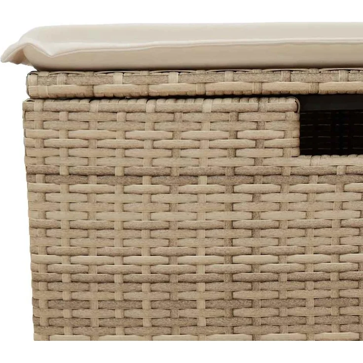 vidaXL 4-tlg. Garten-Sofagarnitur mit Kissen Beige Poly Rattan 3325950 – Bild 10