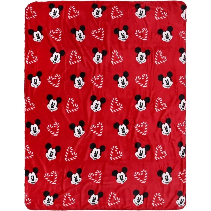 Wolldecke Mickey Maus Disney Weihnachtsdecke/Bettdecke rot 120x150cm, Sarcia. eu