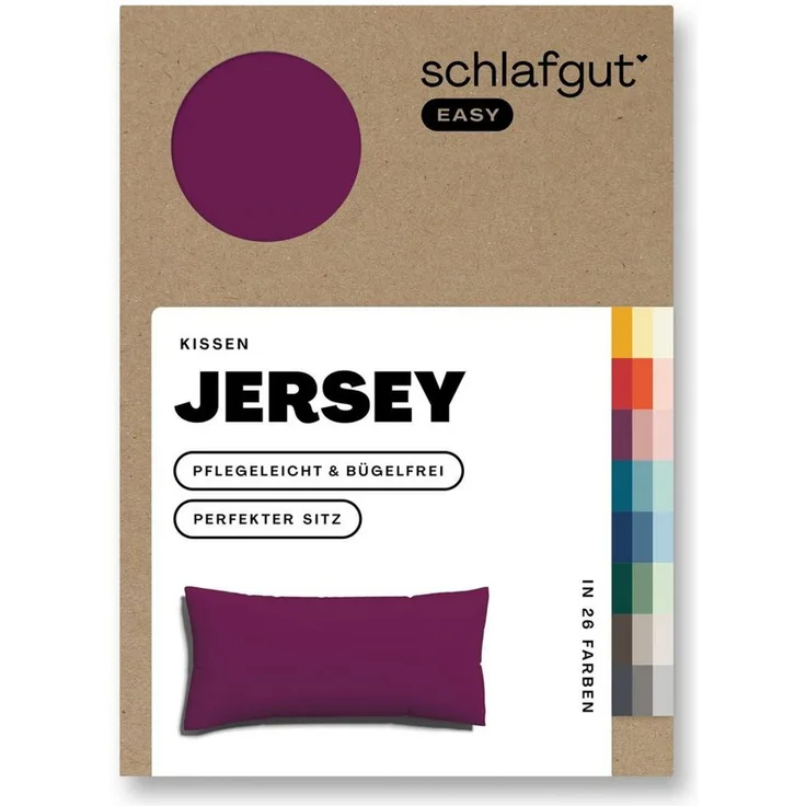 Schlafgut 'EASY' Kissenbezug, Jersey, Purple Deep, 40x80 cm