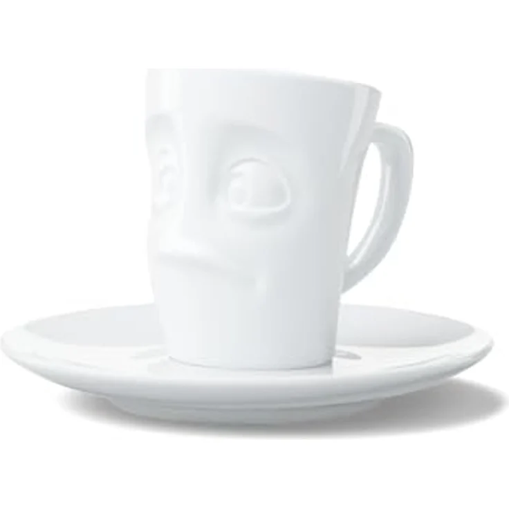 FIFTYEIGHT Espresso Mug mit Henkel 80ml - Verdutzt weiß – Bild 2