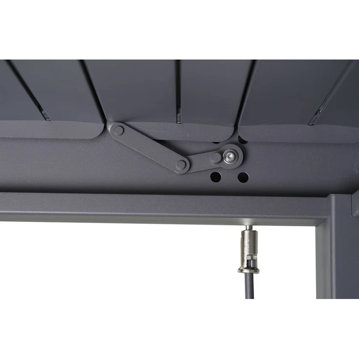 LECO Lamellenpergola DELUXE, Aluminium-Lamellen und Aluminium-Profile anthrazit, 4x3 m – Bild 6