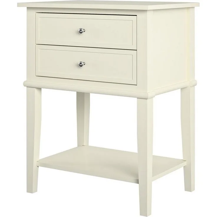 loft24 Beistellschrank Franklin Beistelltisch, Nachttisch, Nachtschrank, 2 Schubladen, MDF