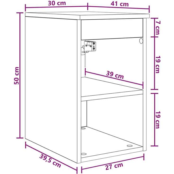 vidaXL Badezimmerschrank Altholz 30 x 41 x 50 cm Holzwerkstoff 890348 – Bild 9
