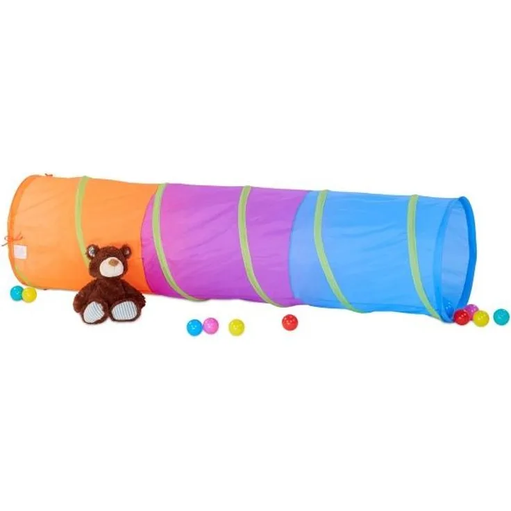 Farbenfroher Spieltunnel für Kinder