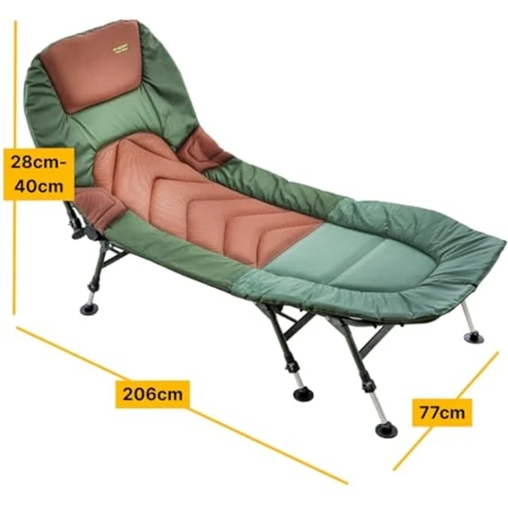 MK Angelsport Angelliege Angelliege MK 5 Seasons Pro Deluxe 8-Bein Karpfenliege – Bild 3