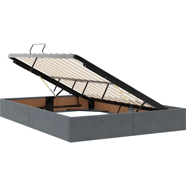 vidaXL LED-Speicherbett mit Matratze Dunkelgrau 160 x 200 cm Samt 3459199 – Bild 6