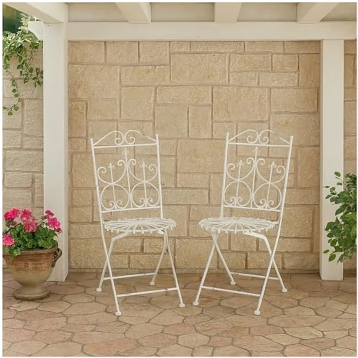 HTI-Living Gartenstuhl Gartenstühle 2er Set Romantic Garden (Set, 2 St), Metallstuhl Klappstuhl – Bild 1