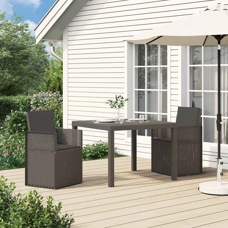 vidaXL Garten Esszimmerstühle 2 pcs Hellgrau und Anthrazit PP 8000011 – Bild 1
