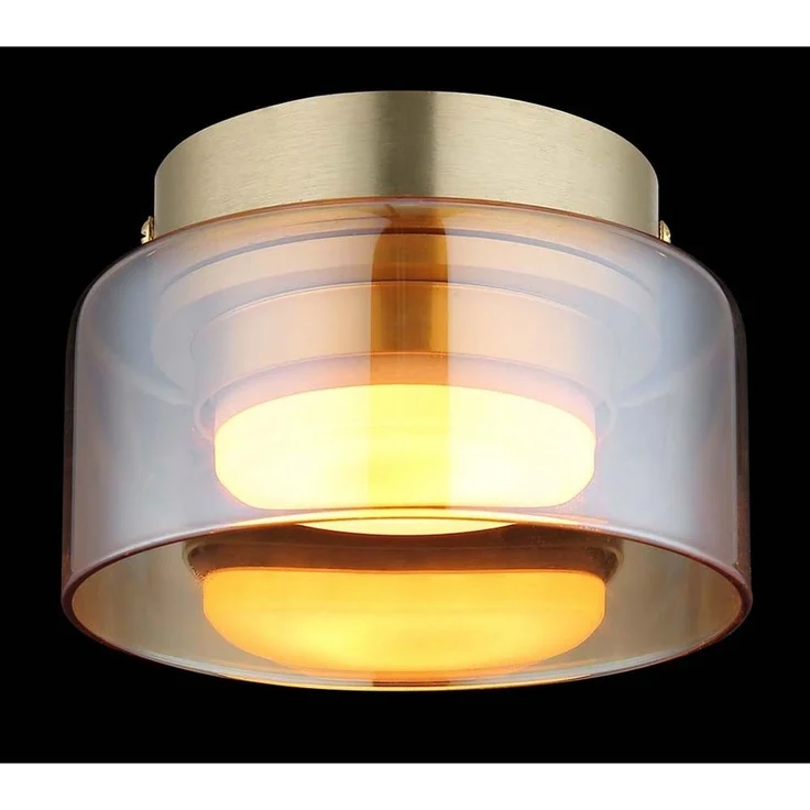 GLOBO LIGHTING LED Deckenleuchte, Leuchtmittel inklusive, Warmweiß, Deckenleuchte Deckenlampe Esszimmerlampe amber goldfarben 1 flammig – Bild 2