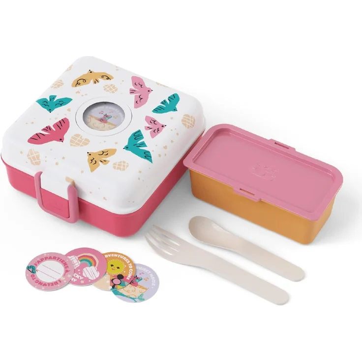 PEUGEOT Lunchbox BIRDS LBH 15x15x7 cm pink – Bild 1