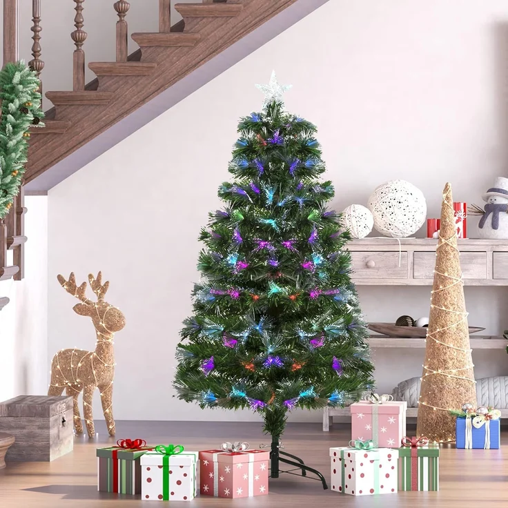 HOMCOM Künstlicher Weihnachtsbaum Christbaum, Kunsttanne, 66x120 cm, grün – Bild 2