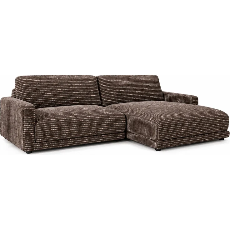 KAWOLA Sofa MARLIN Ecksofa Stoff braun Longchair rechts 80 x 168 x 262 cm – Bild 3